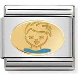 Nomination Composable Classic Link with Boy Charm - Silver/Gold/Blue