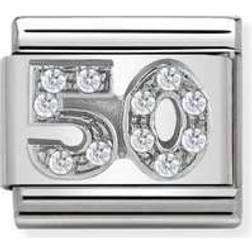 Nomination Composable Classic Number 50 Link Charm - Silver/White