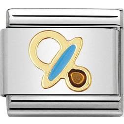 Nomination Composable Classic Link Pacifier Charm - Silver/Gold/Blue