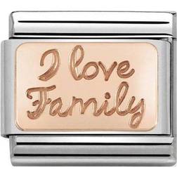 Nomination Composable Classic I Love Family Link Charm - Silver/Rose Gold