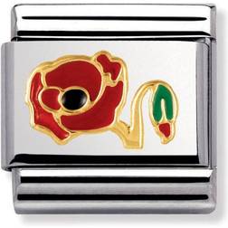Nomination Composable Classic Link Poppy Charm - Silver/Gold/Red/Green/Black