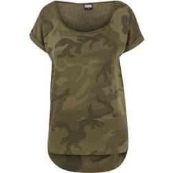 Urban Classics Camo Back Shaped T-shirt - Olive Camo