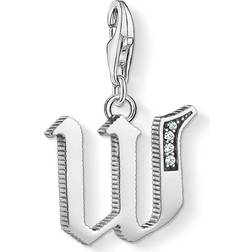 Thomas Sabo Charm Club Letter W Charm Pendant - Silver/White