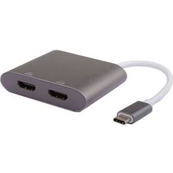 MicroConnect USB C-2HDMI M-F Adapter