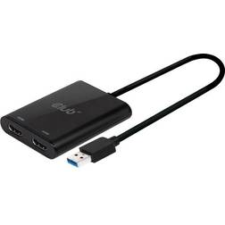 Club 3D USB A-2HDMI M-F 0.3m