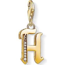 Thomas Sabo Charm Club Letter H Charm Pendant - Gold/White