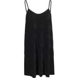 Urban Classics Velvet Slip Dress - Black