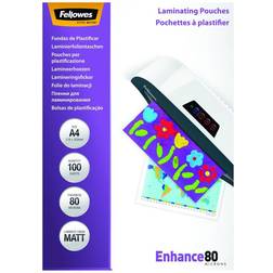 Fellowes Matt Laminating Pouches 80mic A4 100