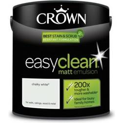 Crown Easyclean Wall Paint Chalky White,Milk White 2.5L