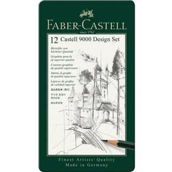 Faber-Castell 9000 Graphite Pencil Design Set Tin of 12