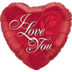 Qualatex Foil Ballon I Love You Rose Red