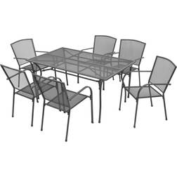 vidaXL 42708 Patio Dining Set, 1 Table incl. 6 Chairs