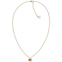 Tommy Hilfiger Striped Heart Necklace - Rose Gold