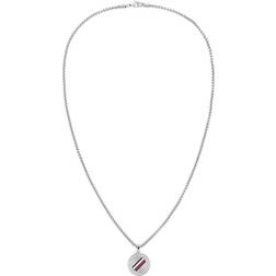 Tommy Hilfiger Circle Logo Necklace - Silver