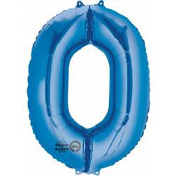 Amscan Foil Balloon SuperShape Number 0 Blue