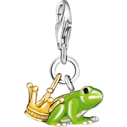 Thomas Sabo Charm Club Frog Prince Charm Pendant - Silver/Gold/Green