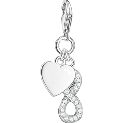 Thomas Sabo Charm Club Heart with Infinity Charm Pendant - Silver/White