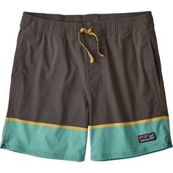 Patagonia Stretch Wavefarer Volley Shorts 16'' - Bottom Leg Stripe/Forge Grey