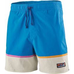 Patagonia Stretch Wavefarer Volley Shorts 16'' - Bottom Leg Stripe/Joya Blue