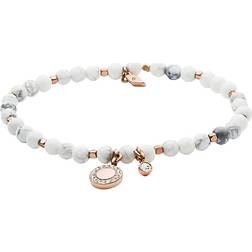 Fossil Howlite Bracelet - Rose Gold/White