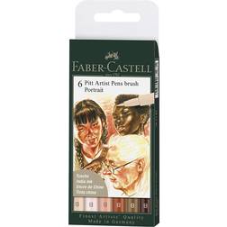 Faber-Castell Pitt Artist Pens Brush Portrait 6-pack