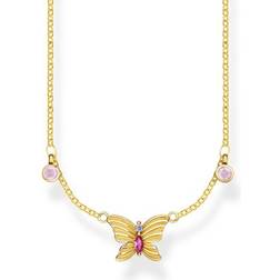 Thomas Sabo Butterfly Necklaces - Gold/Red/Violet