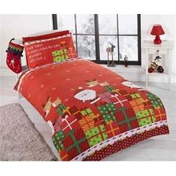 Kids Xmas Santa Claus Bedding Set 53.2x78.7"