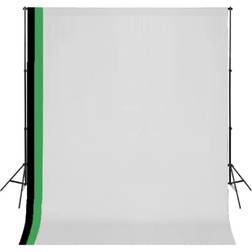 vidaXL Photo Studio Kit with 3 Cotton Backdrops Adjustable Frame 3x3m