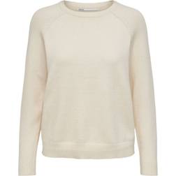 Only Solid Colored Knitted Pullover - White/Whitecap Gray