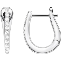 Thomas Sabo Classic Hoop Earrings - Silver/White