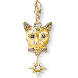 Thomas Sabo Cat Charm Pendant - Gold/Multicolour