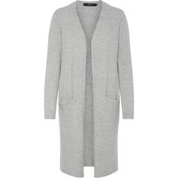 Vero Moda Doffy Long Open Cardigan - Light Grey Melange