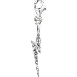 The Carat Shop Lightning Bolt Clip On Charm - Silver/Transparent