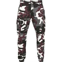 Urban Classics Camo Cargo Jogging Pants 2.0 - Wine Camo