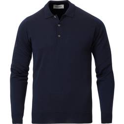 John Smedley Belper Extra Fine Merino Polo Pullover - Midnight