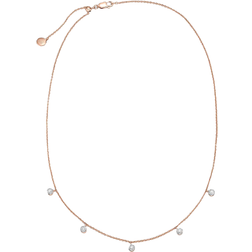 Monica Vinader Fiji Tiny Button Necklace - Rose Gold/Diamonds