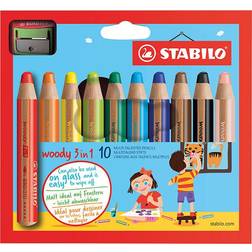 Stabilo Woody 3 in 1 Colouring Pencil 10-Pack