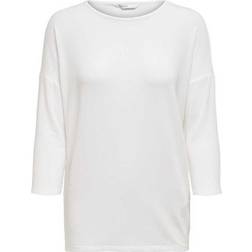 Only Loose Fitted 3/4 Sleeved Top - White/Cloud Dancer