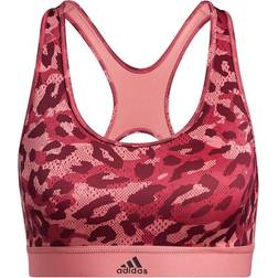 Adidas Believe This Medium Support Allover Print Sport Bra - Hazy Rose/Black