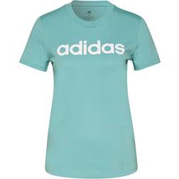 Adidas Women's Loungewear Essentials Slim Logo T-shirt - Mint Ton/White