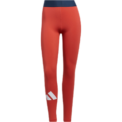 Adidas Techfit Life Mid-Rise Badge of Sport Long Tights Women - Crew Red/Black/White