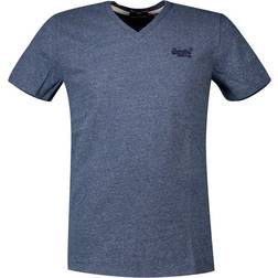 Superdry Original & Vintage Organic Cotton Classic V-Neck T-shirt - Navy Marl/Dark Grey