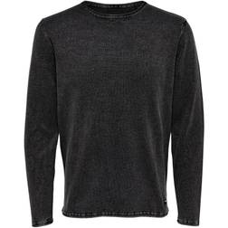 Only & Sons Solid Knitted Pullover - Black/Black