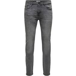 Only & Sons Warp Skinny Fit Jeans - Grey/Grey Denim