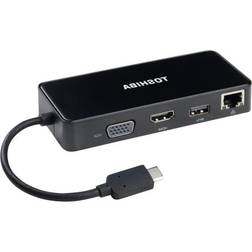 Dynabook USB C-HDMI/VGA/USB A/RJ45 M-F 0.3m
