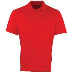 Premier Coolchecker Pique Short Sleeve Polo Shirt - Red