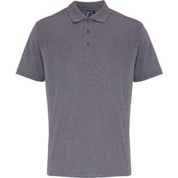 Premier Coolchecker Pique Short Sleeve Polo Shirt - Gray Melange