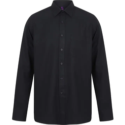 Henbury Wicking Long Sleeved Shirt - Navy