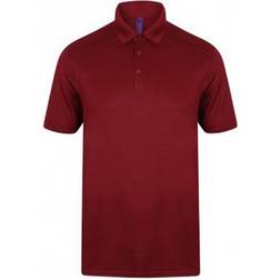 Henbury Stretch Microfine Pique Polo Shirt - Burgundy