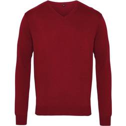 Premier V-Neck Knitted Sweater - Burgundy